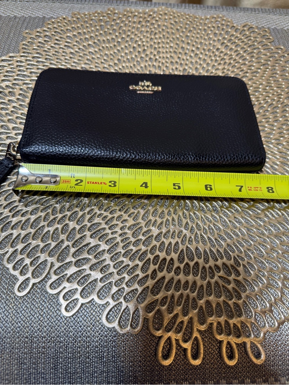 Coach Black Pebbled Leather Zip Wallet - Picture 8 of 10